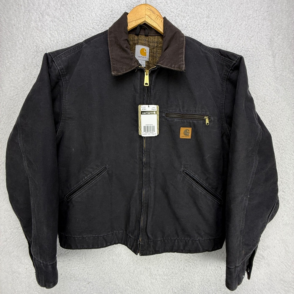 Carhartt Detroit Jacket Blanket Lined Mens Large J97 BLK Black NWT NOS